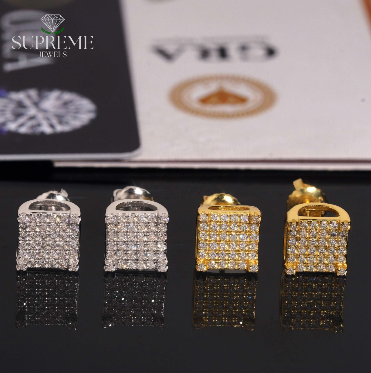 Moissanite Cluster Earrings