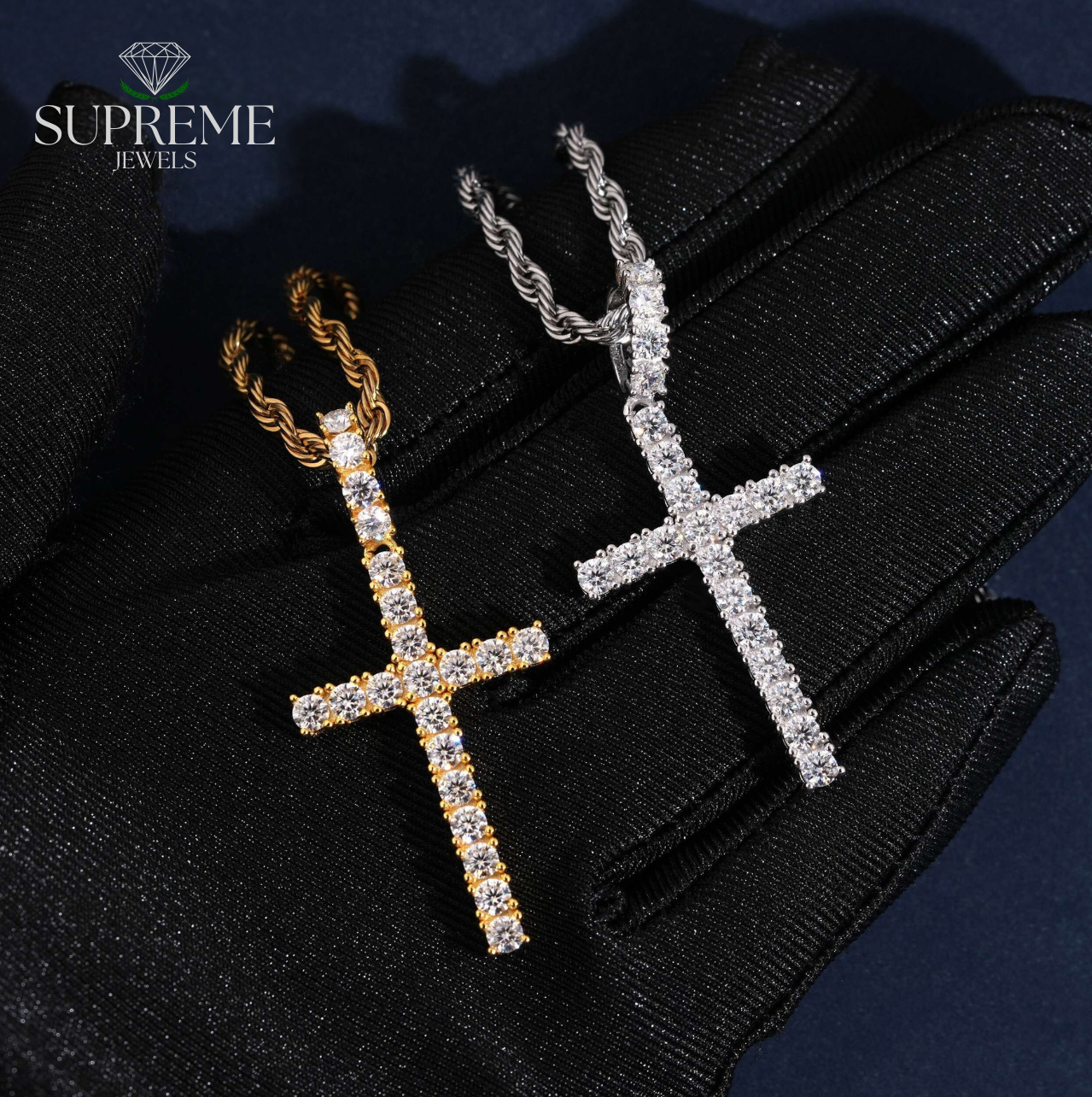 Moissanite Cross Pendant