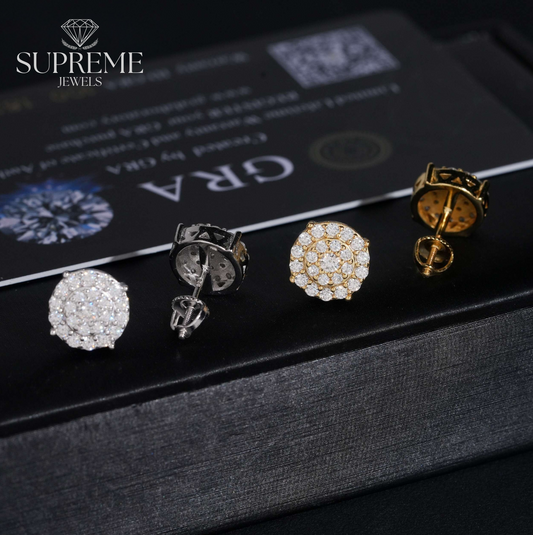 Cluster Earrings with Screw Back