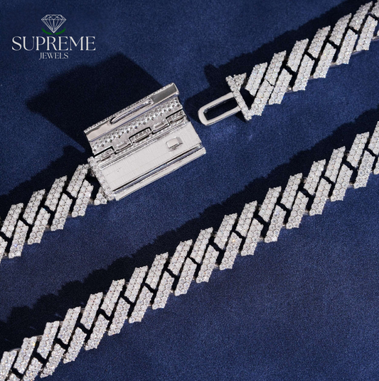 12mm Moissanite Cuban Link Bracelet