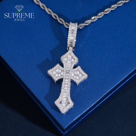 Moissanite Cross Pendant – VVS