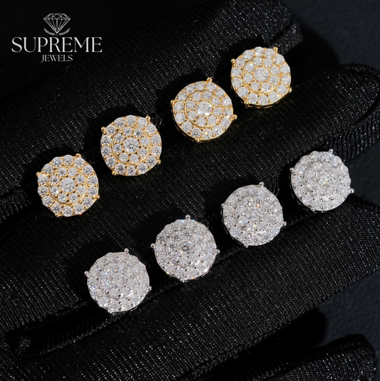 Cluster Earrings with Screw Back